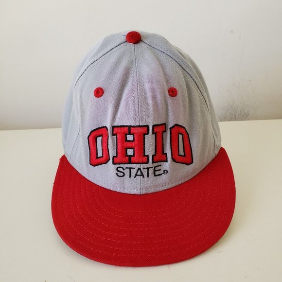 VINTAGE Ohio State Buckeyes Hat Cap Fitted 7 1/8 Gray New Era NCAA USA *READ* - Picture 1 of 12